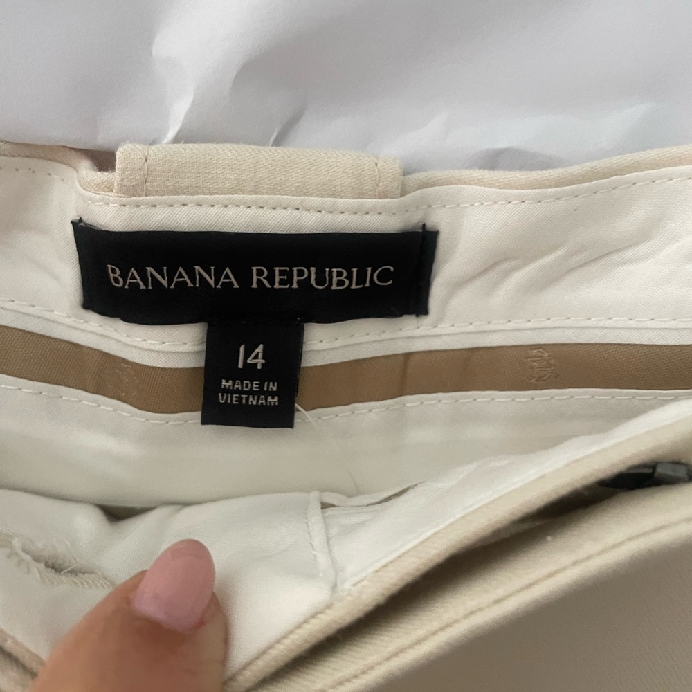 Banana Republic Cream and Tan Dress Pants